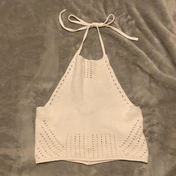 White knit tie knot tank - Picture 1 of 2